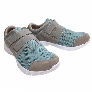 VIONIC Walking Shoes Ema Sneakers Suede Mesh Adjustable Athleisure Size 8 WIDE